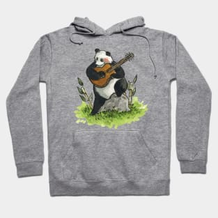 Panda Guitarrist Watercolour Design Hoodie